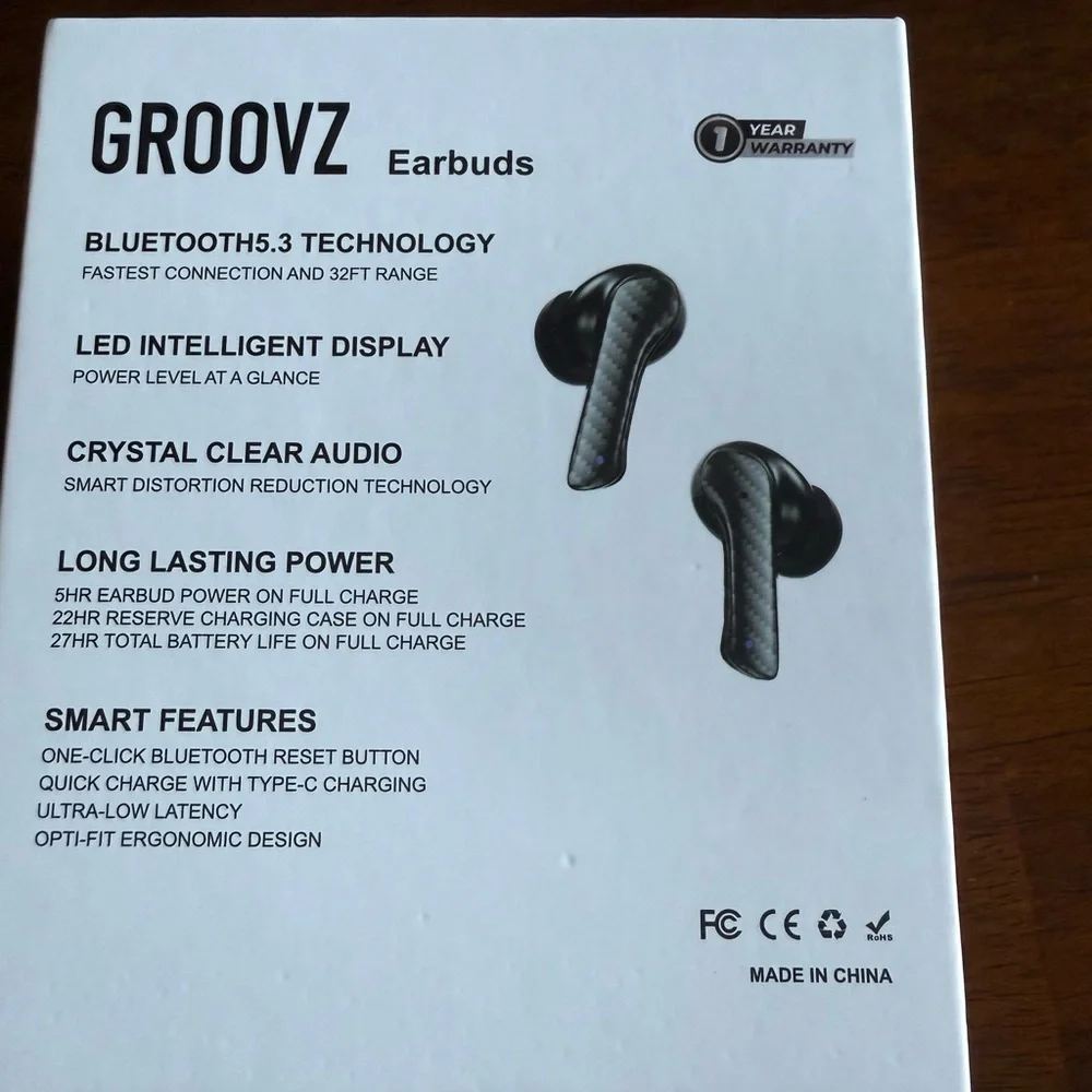 Wireless Earbuds with Charging Case - White